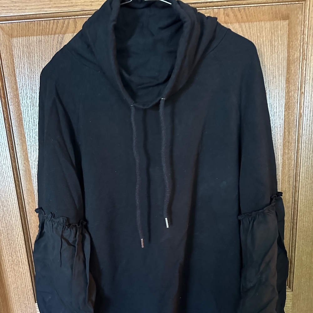 Nordstrom Black Sweatshirt with blouson sleeves.  Size XS.  New without tags.